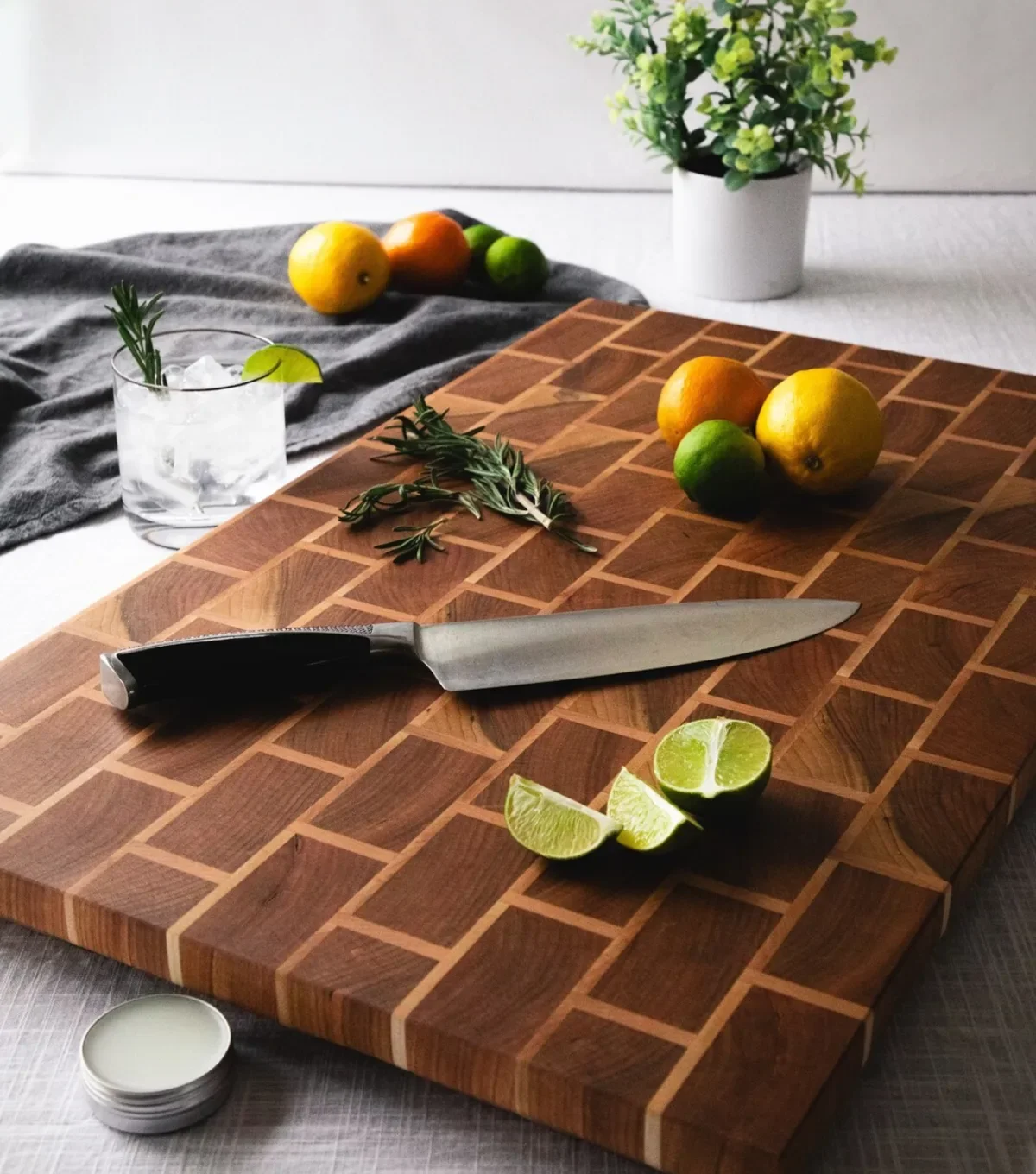 Large end-grain cutting board with brick pattern — Board Room XL